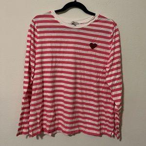 Pink Striped LongSleeve Tee